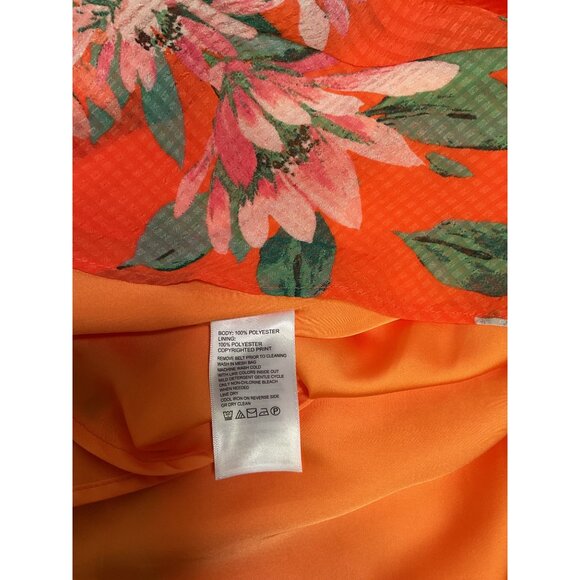 Tommy Bahama Joyful Blooms Orange Floral Sleeveless Maxi Dress XS - Picture 8 of 8